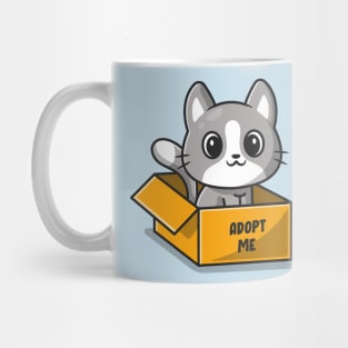 Cute Cat In Box Cartoon Mug